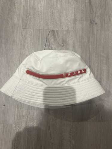 Prada Prada White Linea Rossa Bucket Hat