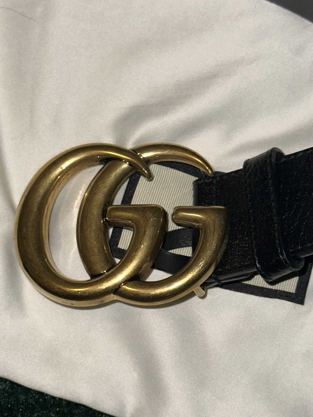 Gucci GG MARMONT LEATHER BELT WITH SHINY BUCKLE S… - image 5