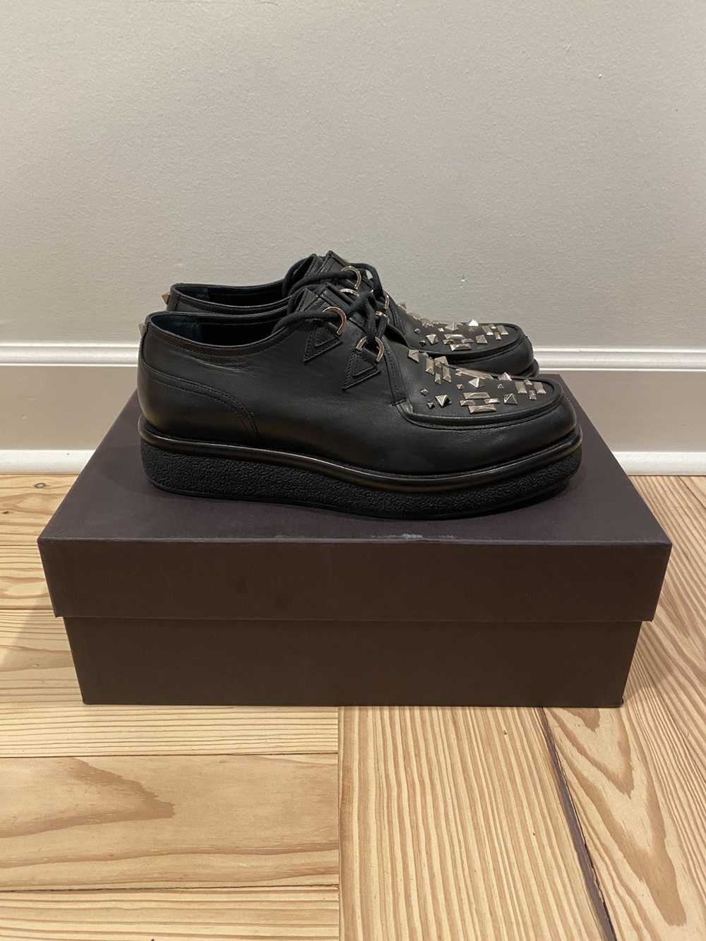 Valentino Black Leather Studded Creepers - image 2