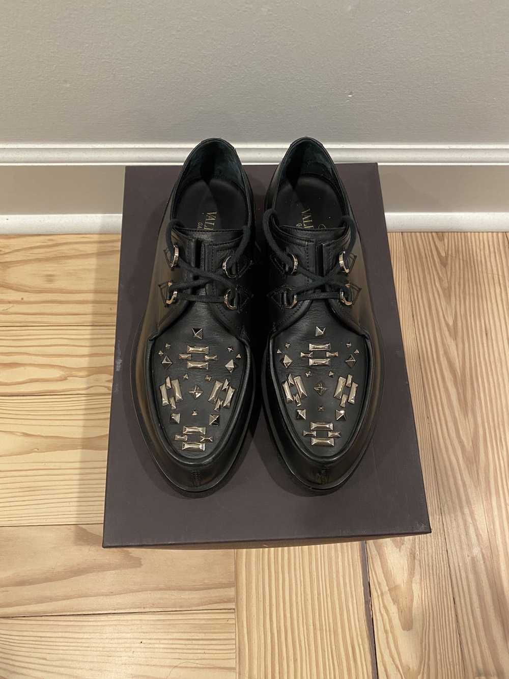 Valentino Black Leather Studded Creepers - image 3