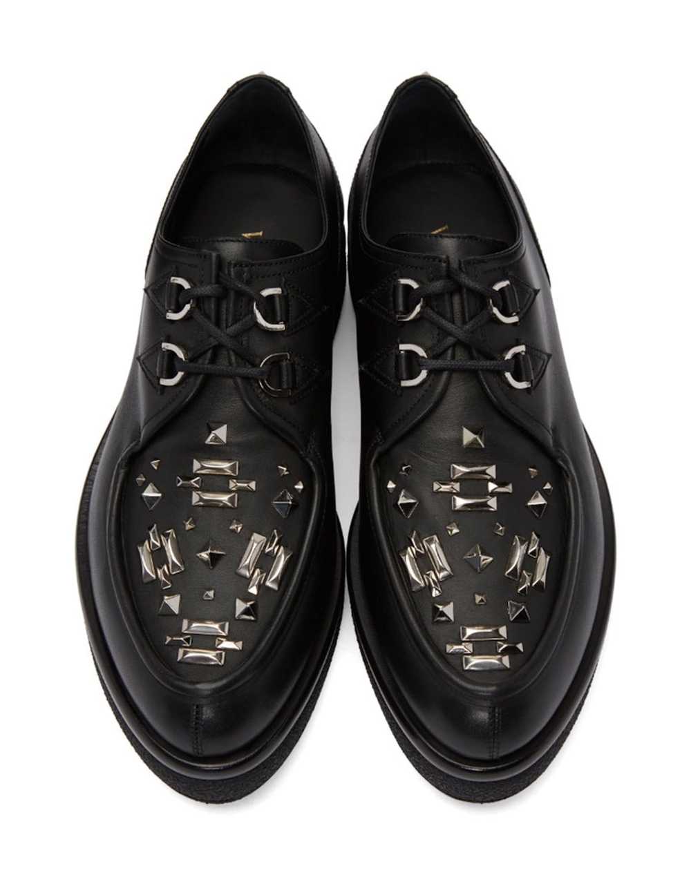 Valentino Black Leather Studded Creepers - image 7