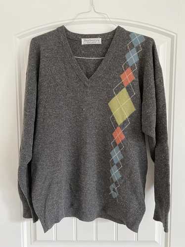 Burberry × Vintage Lambswool V-Neck Argyle