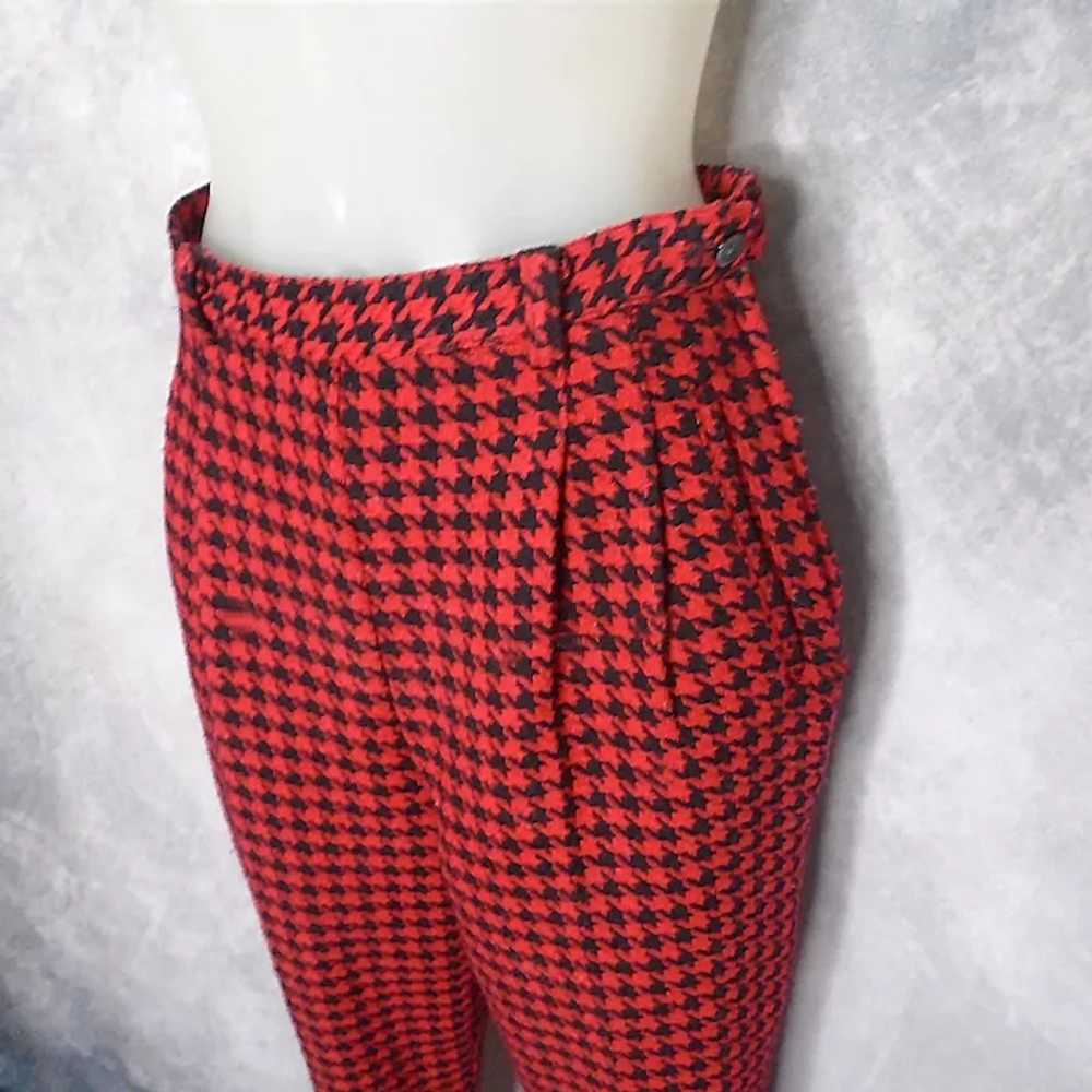 80s GAP Wool Pants, Fully Lined Red Black Houndst… - image 2