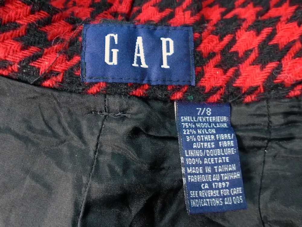 80s GAP Wool Pants, Fully Lined Red Black Houndst… - image 5