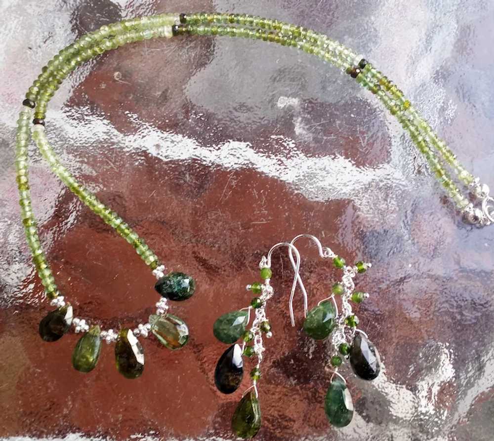 Vivid Green and Black Tourmaline Necklace - image 2