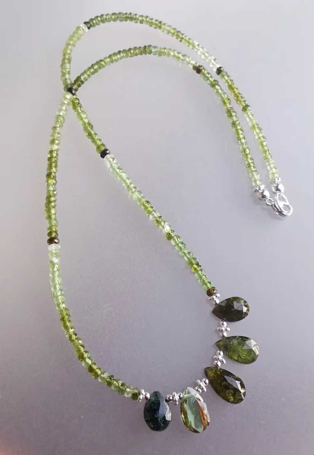Vivid Green and Black Tourmaline Necklace - image 3