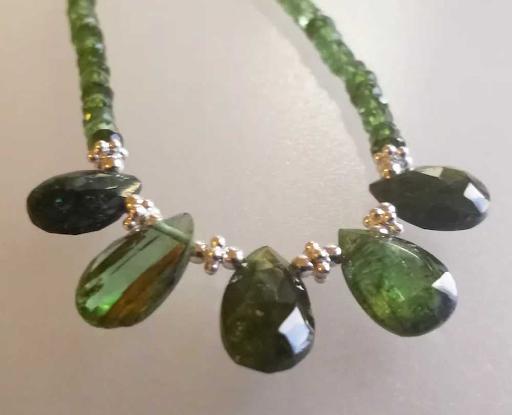 Vivid Green and Black Tourmaline Necklace - image 4