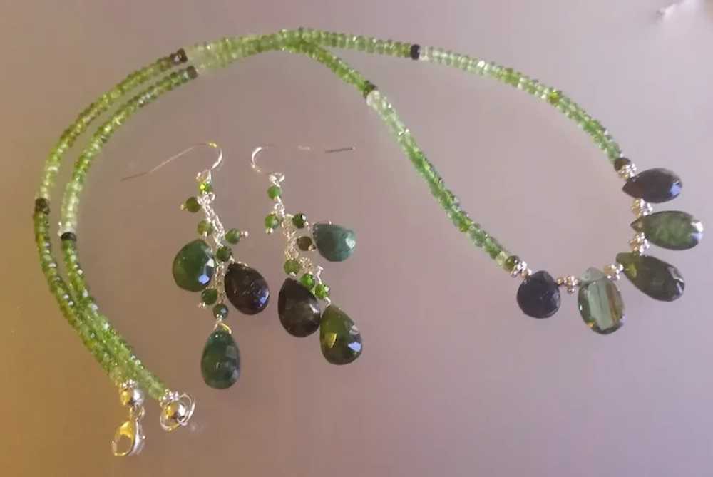Vivid Green and Black Tourmaline Necklace - image 8