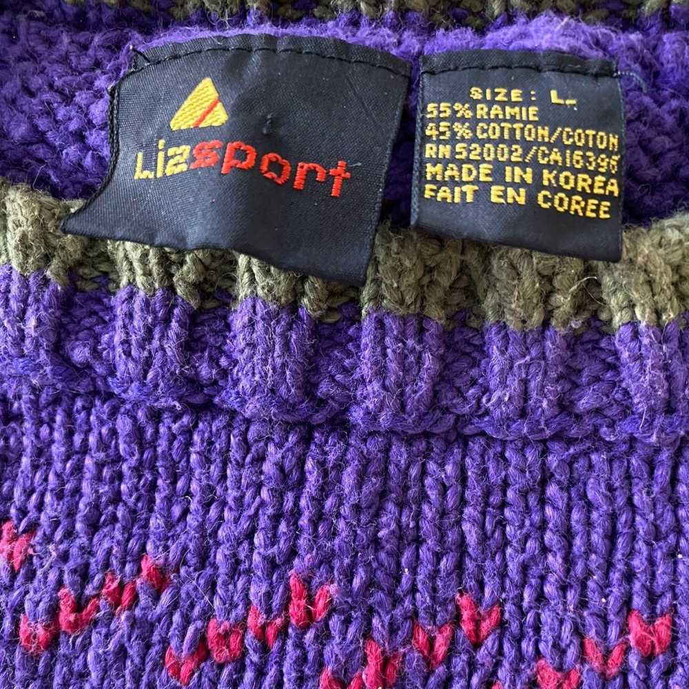 Vintage LizSport Striped Knit Sweater - image 3