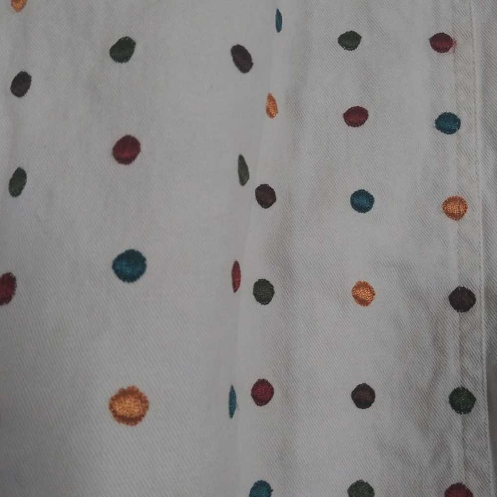 Keren Hart Vintage Multicolor Polka Dot Denim Jac… - image 6