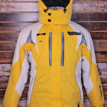 Womens Vintage 90s Spyder Yellow Ski Jacket W/ Re… - image 1