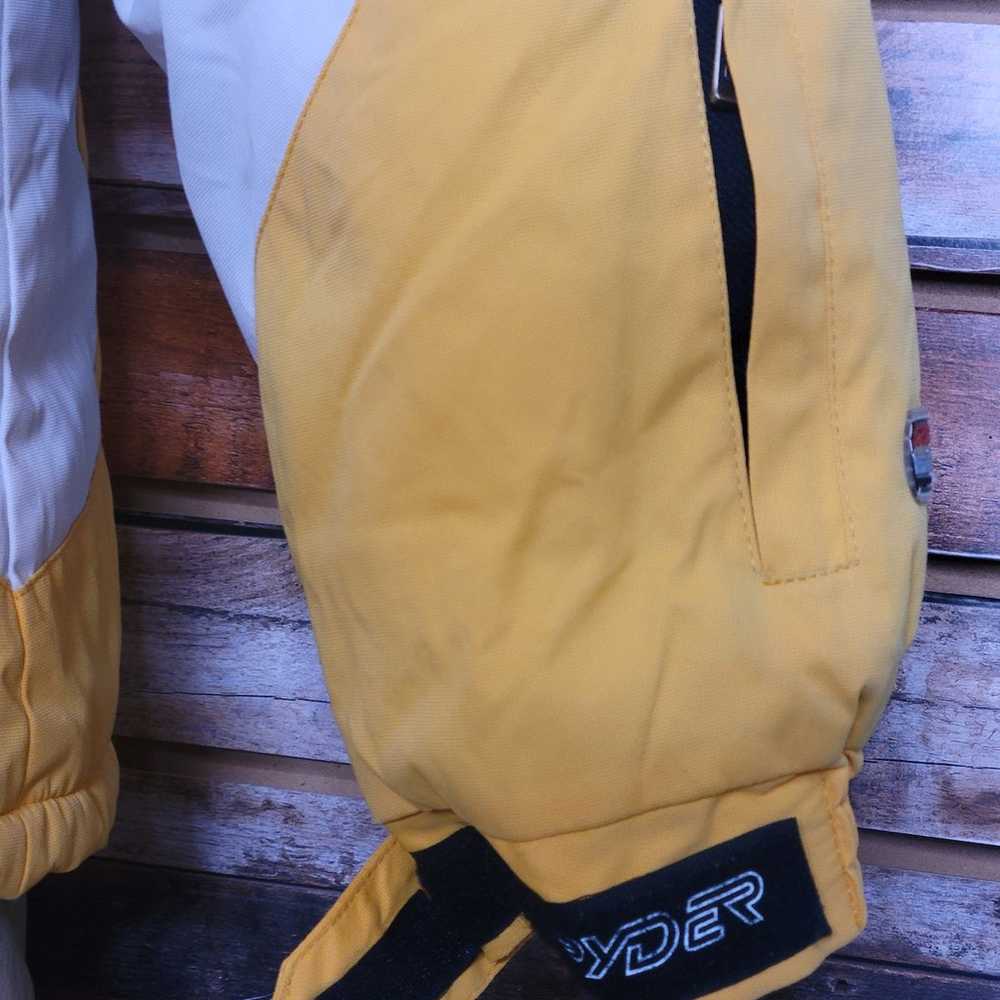 Womens Vintage 90s Spyder Yellow Ski Jacket W/ Re… - image 7