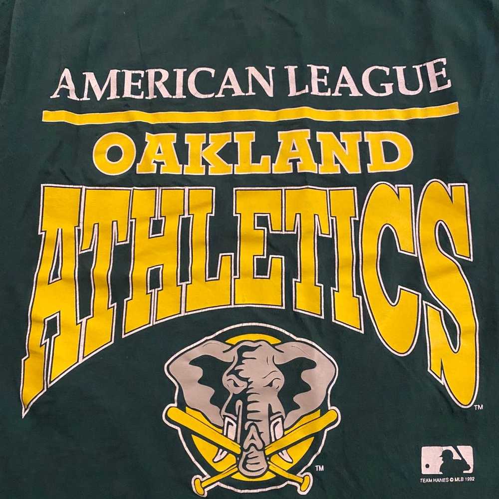 Vintage 1992 Oakland Athletics Baseball Shirt - image 3
