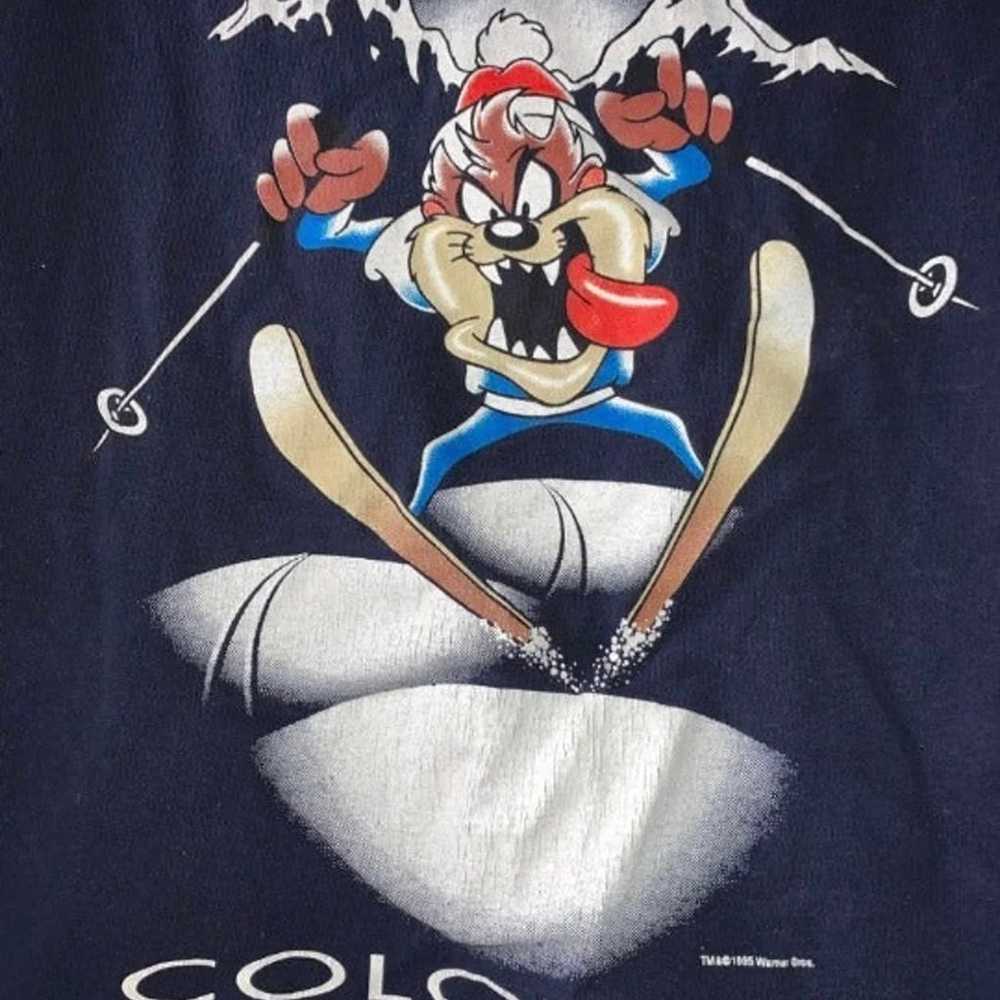Retro Looney Tunes 90s Style Tshirt Colorado Skii… - image 2