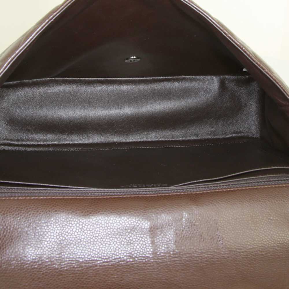 Chanel Timeless Maxi Jumbo handbag in brown quilt… - image 4