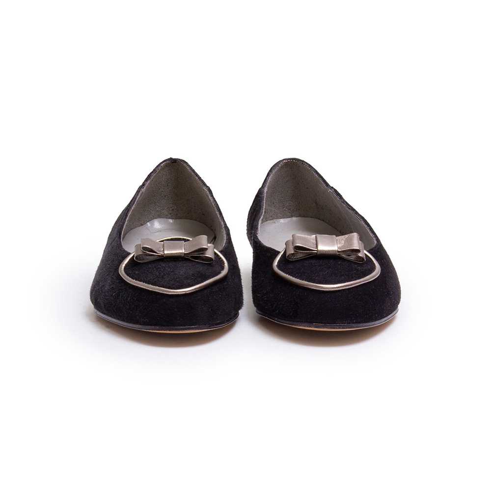 1980s NOS Black Suede and Silver Flats by Pappaga… - image 2