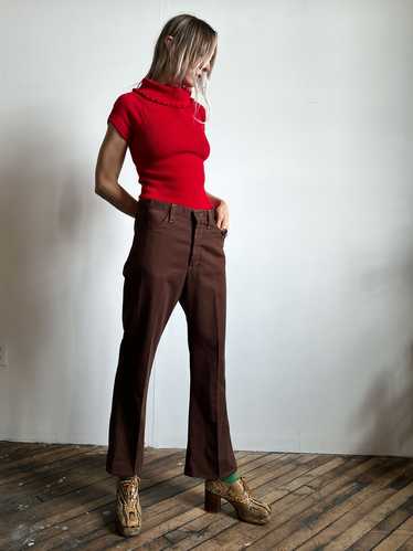 Vintage 1960's - 1970's Brown Retro Pants, Sears, 