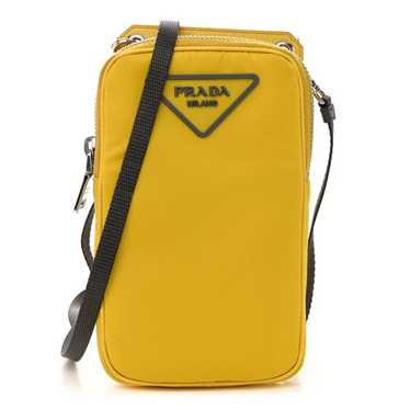 PRADA Tessuto Nylon Phone Case Crossbody Bag Gial… - image 1