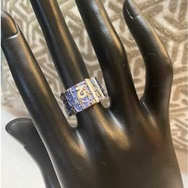 アクセサリー Christian Dior Trotter Ring Blue No.2 Christian Dior Trotter Ring Metal and Enamel Blue 7635135
