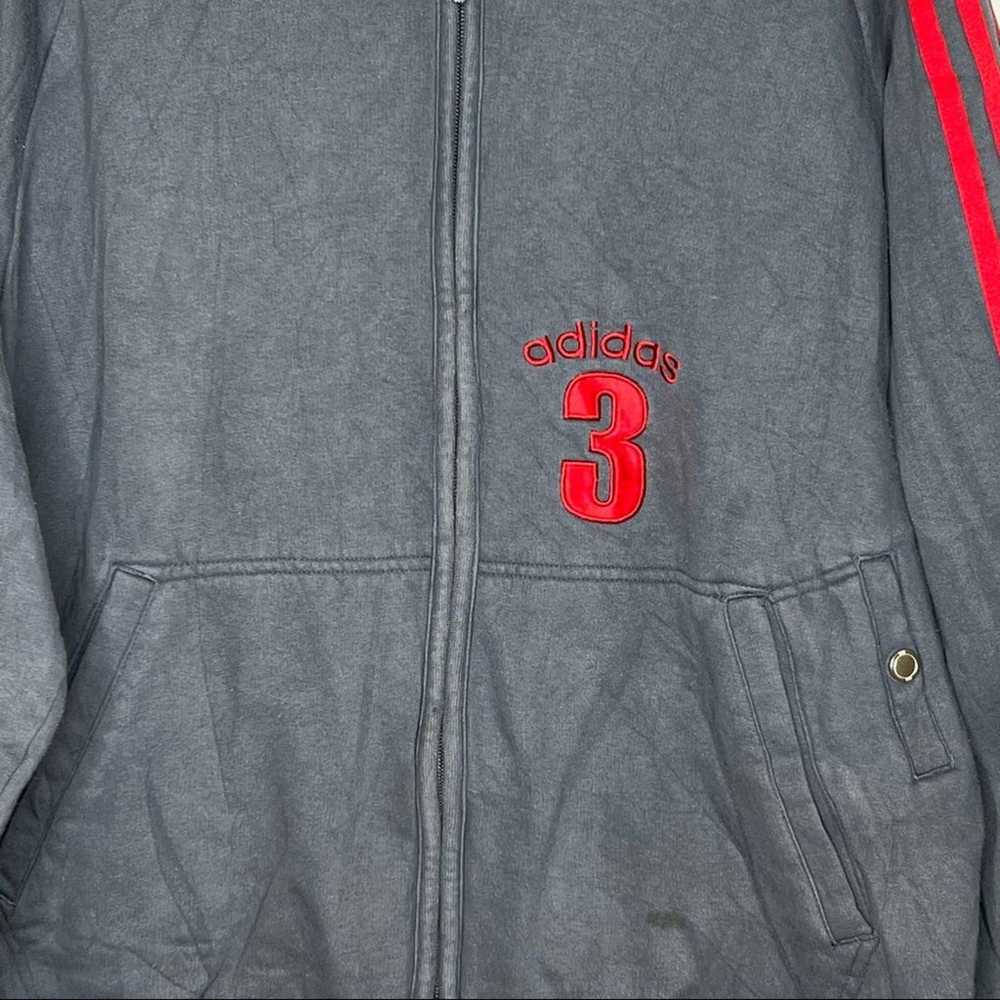 VTG Adidas 3 double pocket striped zip up hoodie … - image 8