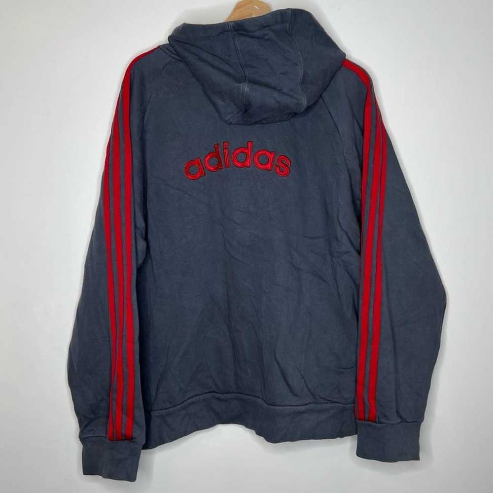 VTG Adidas 3 double pocket striped zip up hoodie … - image 9