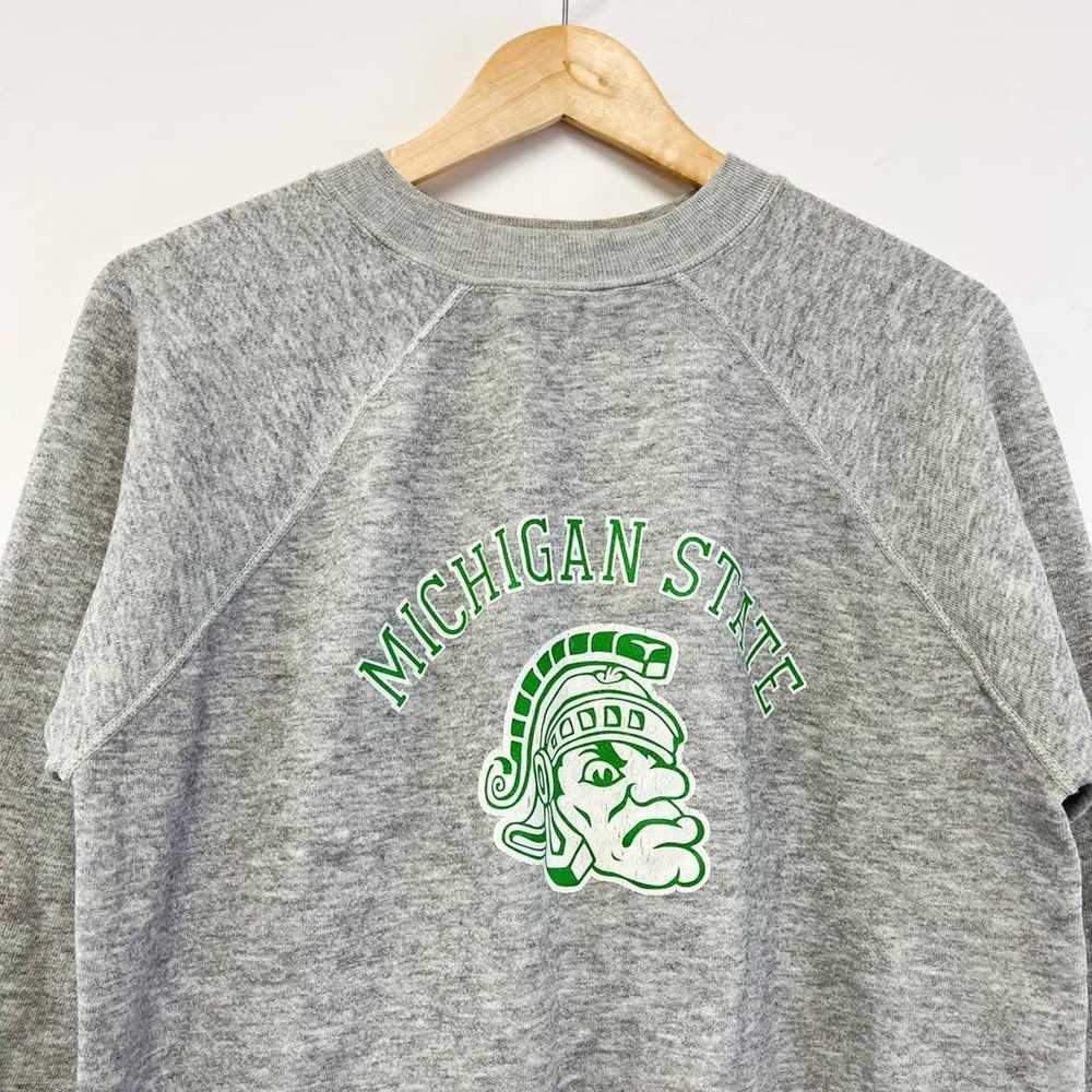 Vintage 80s Michigan State Crewneck Sweatshirt Me… - image 2