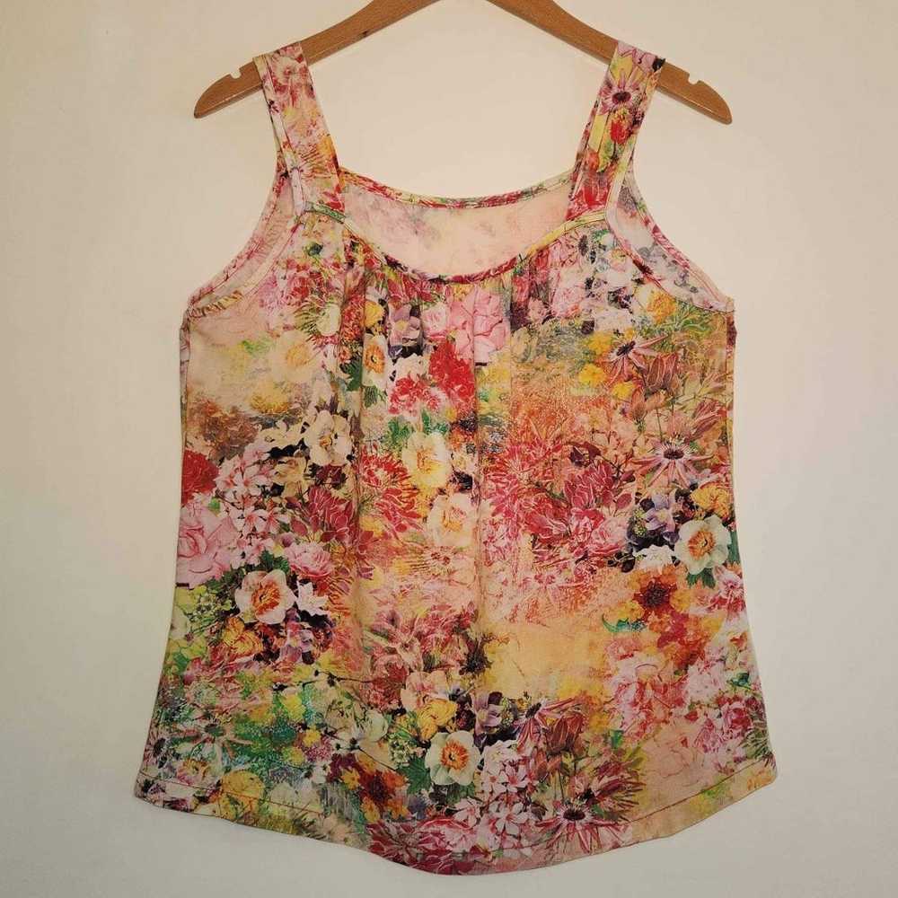 Vintage Handmade Women's Floral Top Size Small Me… - image 1