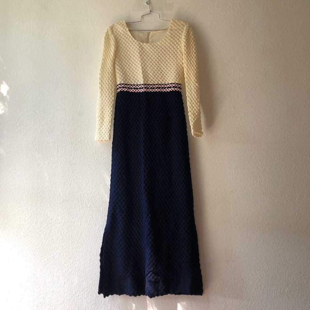 Vintage 70's Crochet Boho Maxi Dress S M - image 4