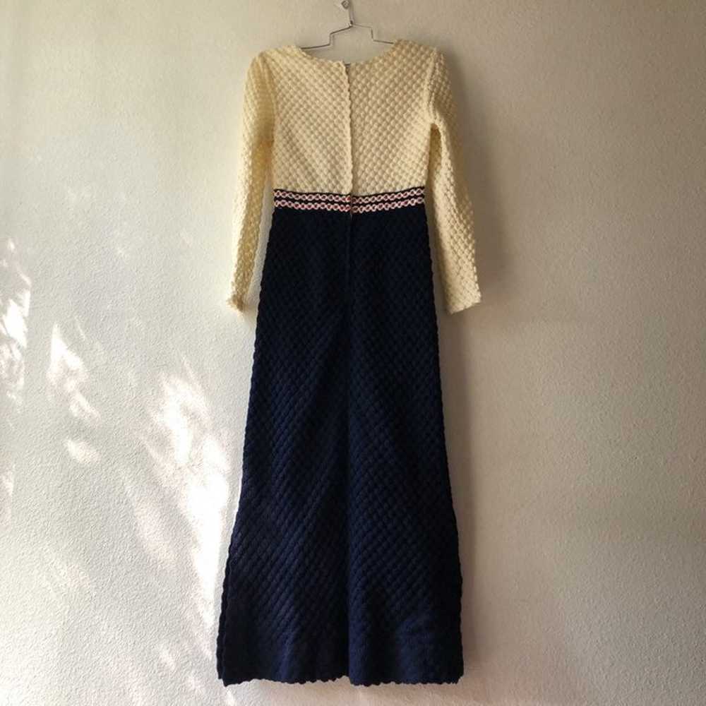 Vintage 70's Crochet Boho Maxi Dress S M - image 7