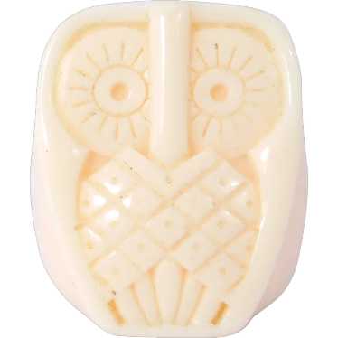 Whimsical Wise Old Owl Ring Carved Celluloid Size 