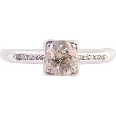 Platinum Old European Cut Diamond Engagement Ring