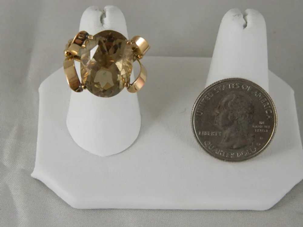 Vintage 14 K Yellow Gold And 12 Ct. Citrine 1980'… - image 2