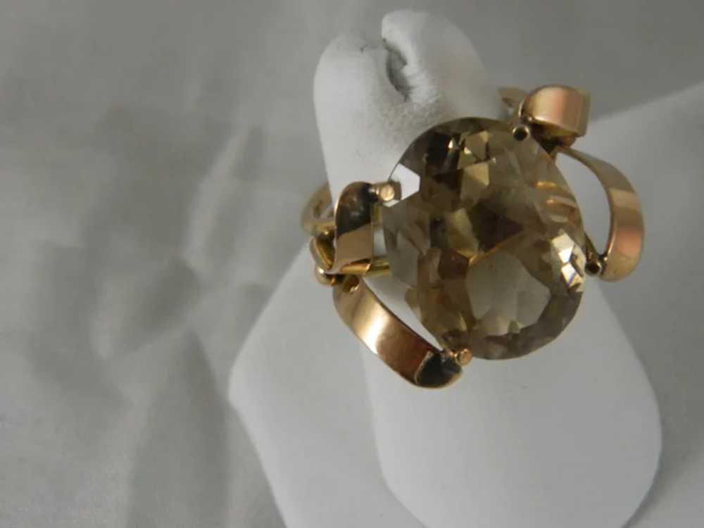 Vintage 14 K Yellow Gold And 12 Ct. Citrine 1980'… - image 3