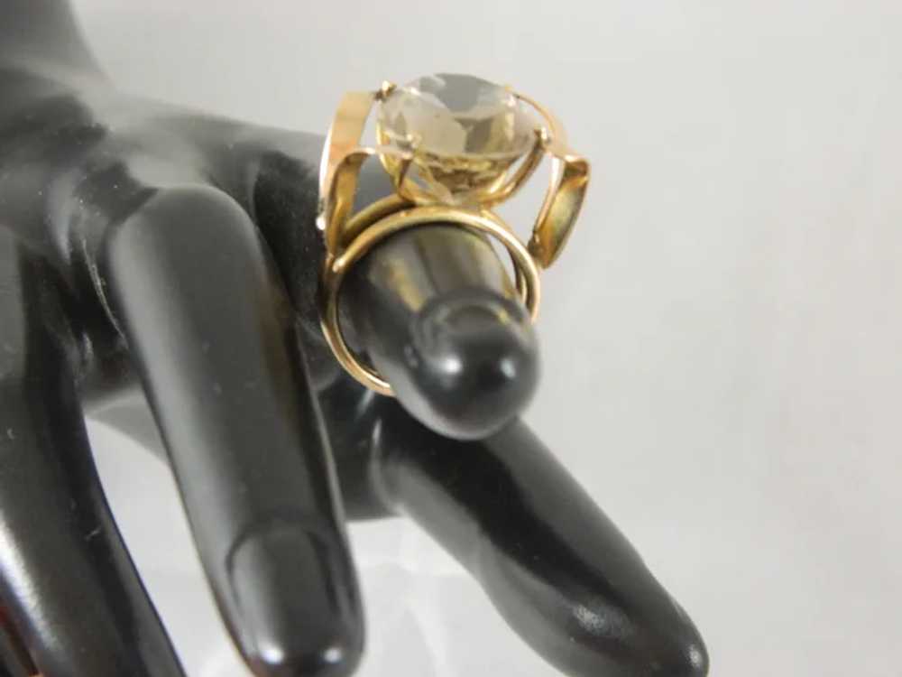 Vintage 14 K Yellow Gold And 12 Ct. Citrine 1980'… - image 5