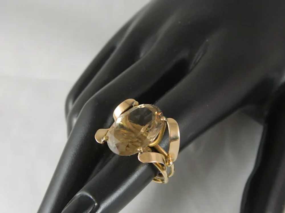 Vintage 14 K Yellow Gold And 12 Ct. Citrine 1980'… - image 6