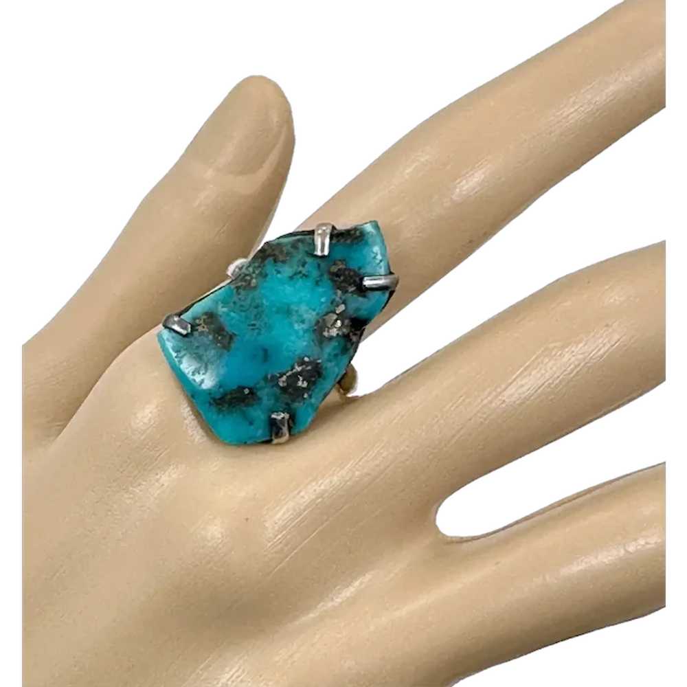 Turquoise Ring, Sterling Silver, Turquoise Slab, … - image 1