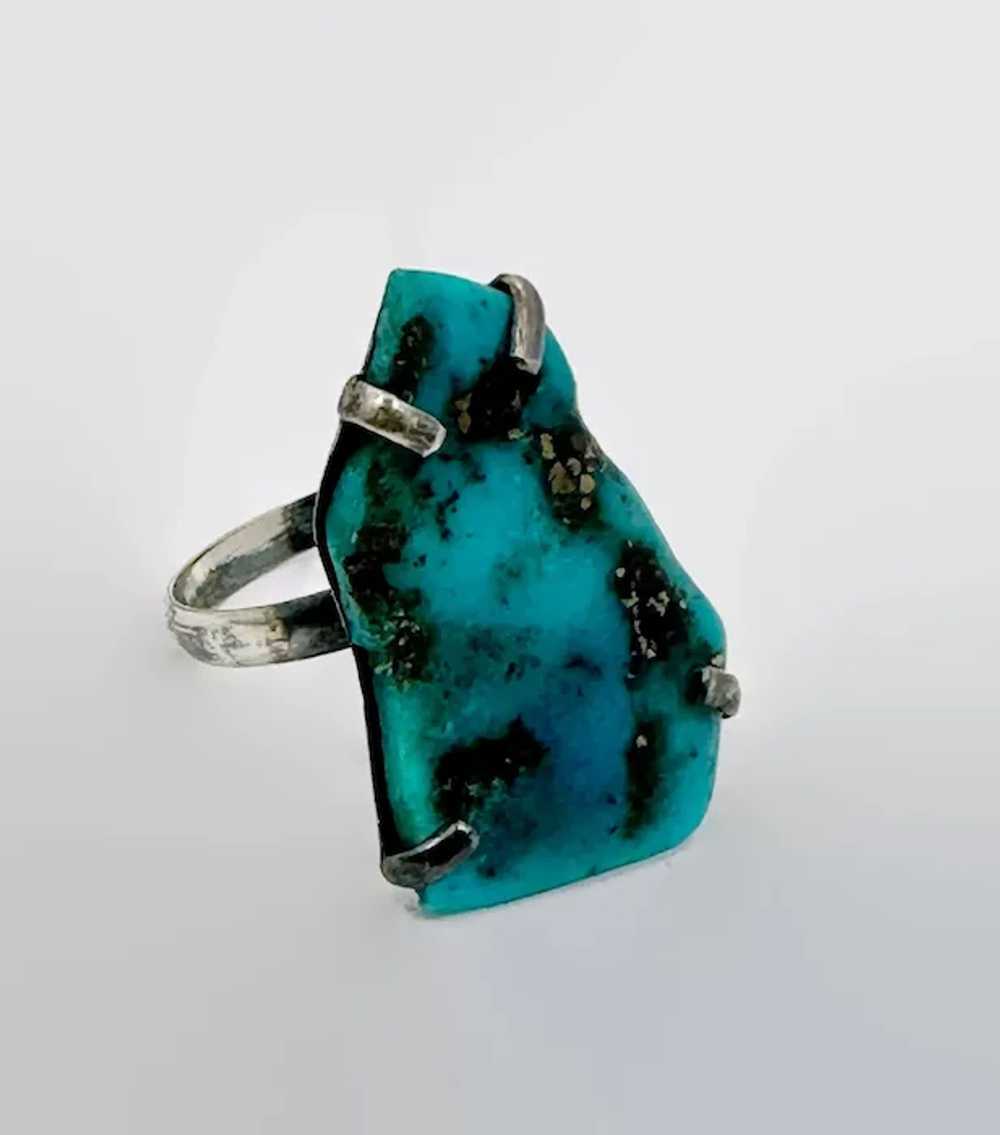 Turquoise Ring, Sterling Silver, Turquoise Slab, … - image 2