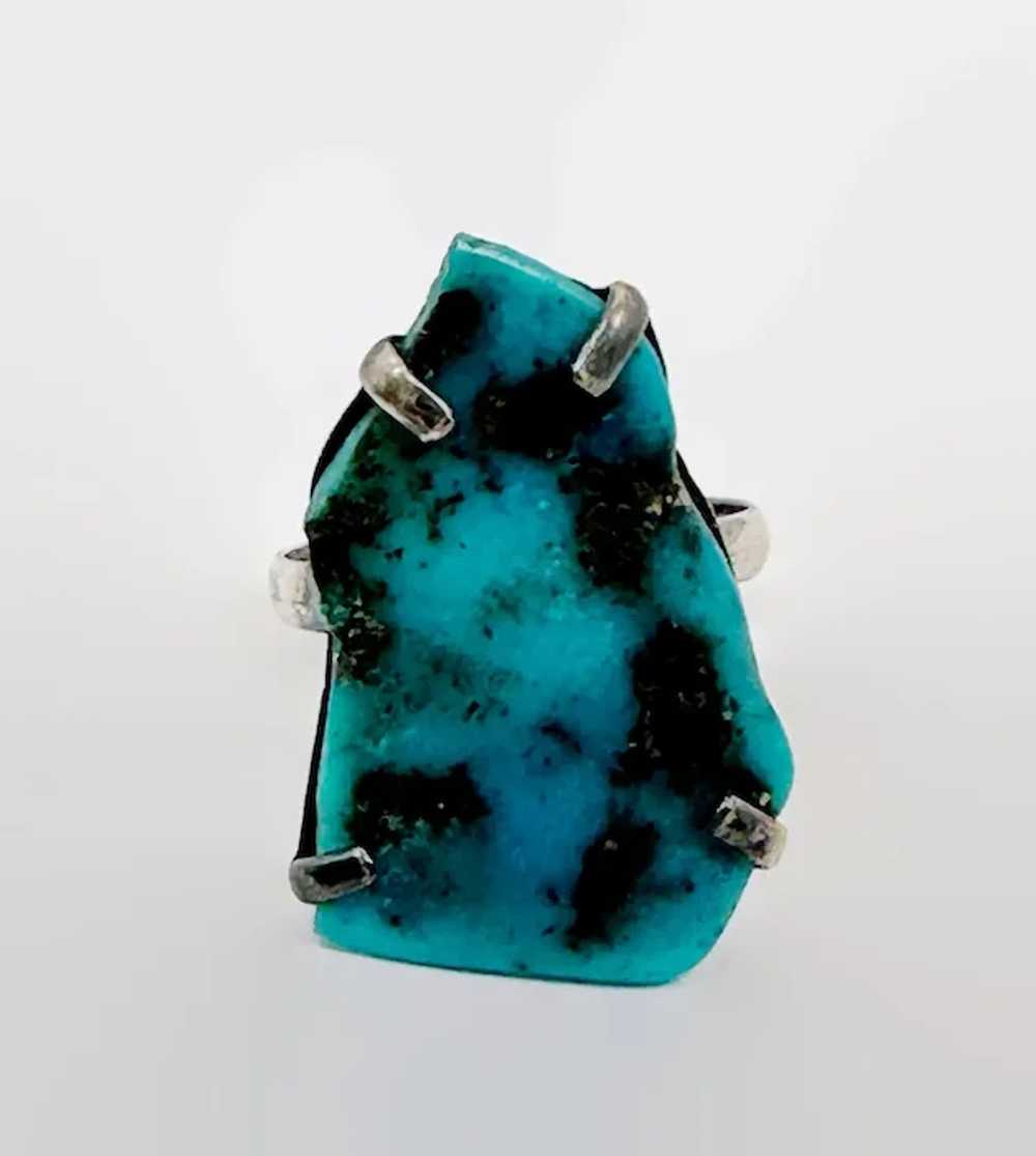 Turquoise Ring, Sterling Silver, Turquoise Slab, … - image 4