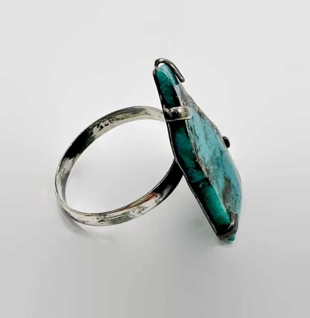Turquoise Ring, Sterling Silver, Turquoise Slab, … - image 5