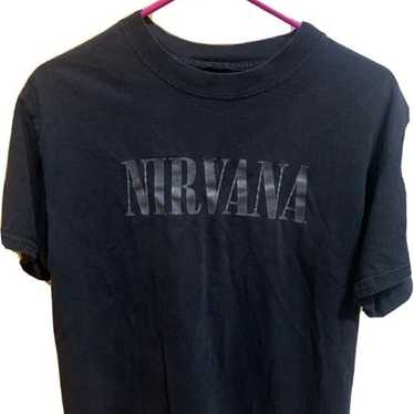 ORIGINAL 1990s Vintage Nirvana t-shirt with Silve… - image 1