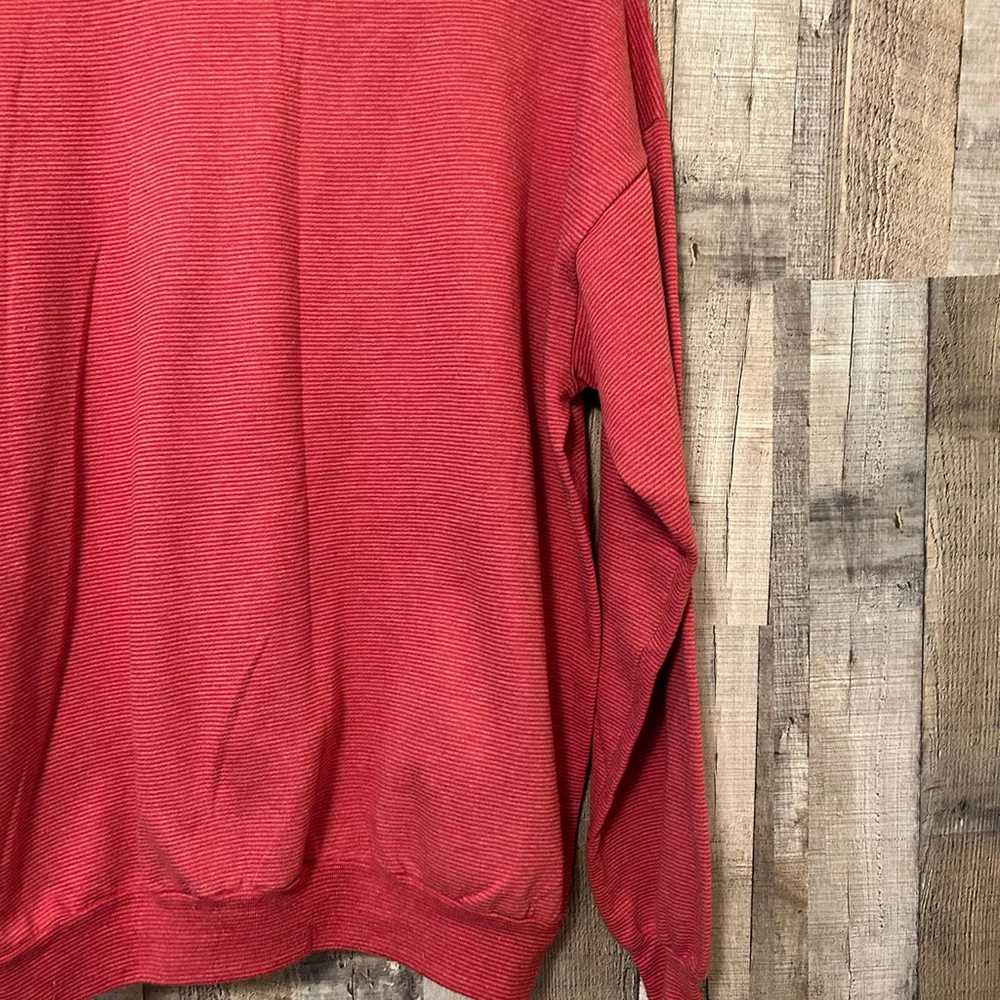 Vintage 1990’s Red White Striped Blank Sweatshirt… - image 10