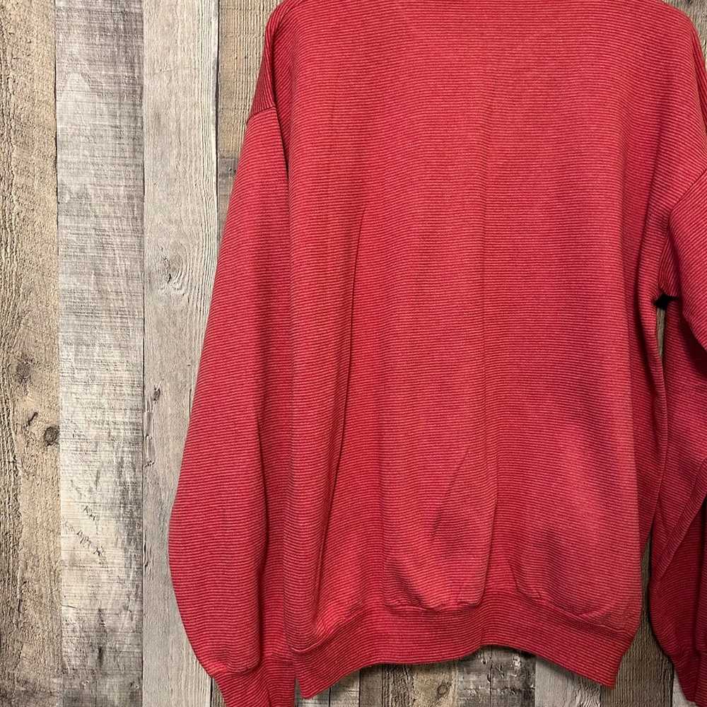 Vintage 1990’s Red White Striped Blank Sweatshirt… - image 11