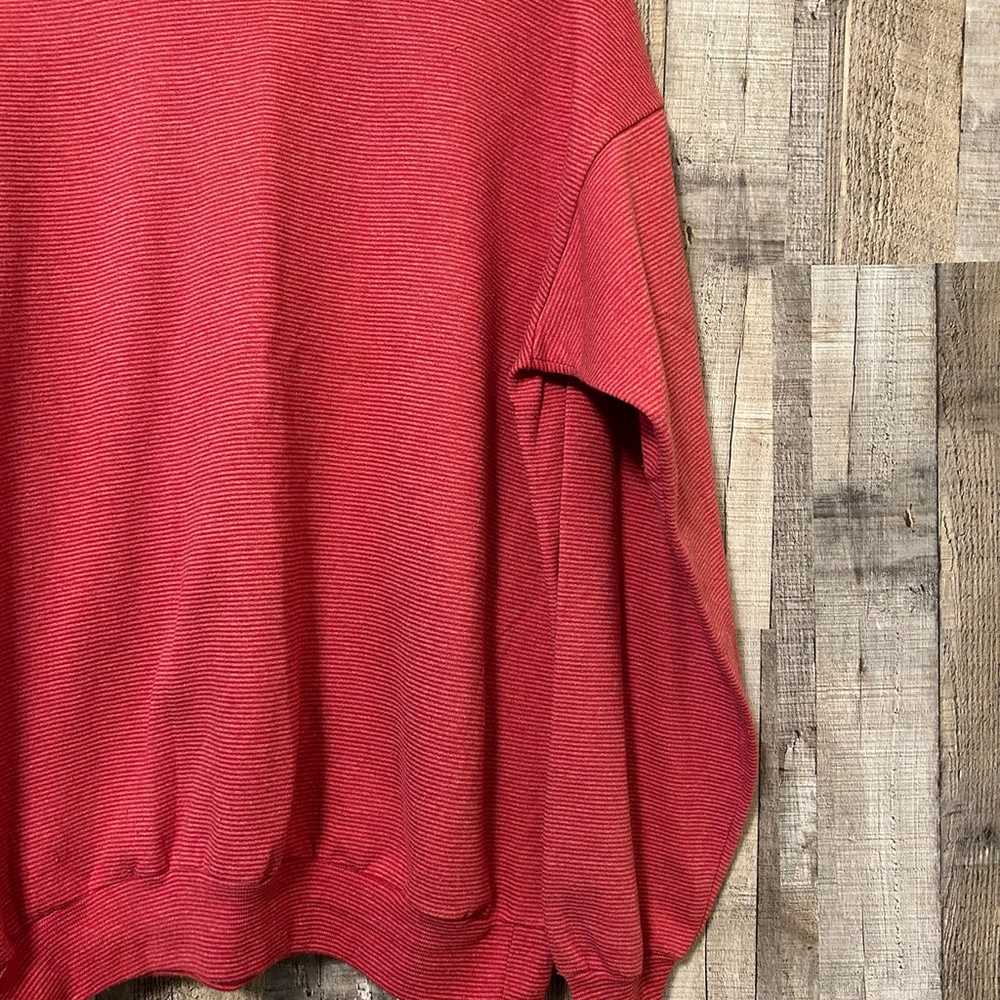 Vintage 1990’s Red White Striped Blank Sweatshirt… - image 3