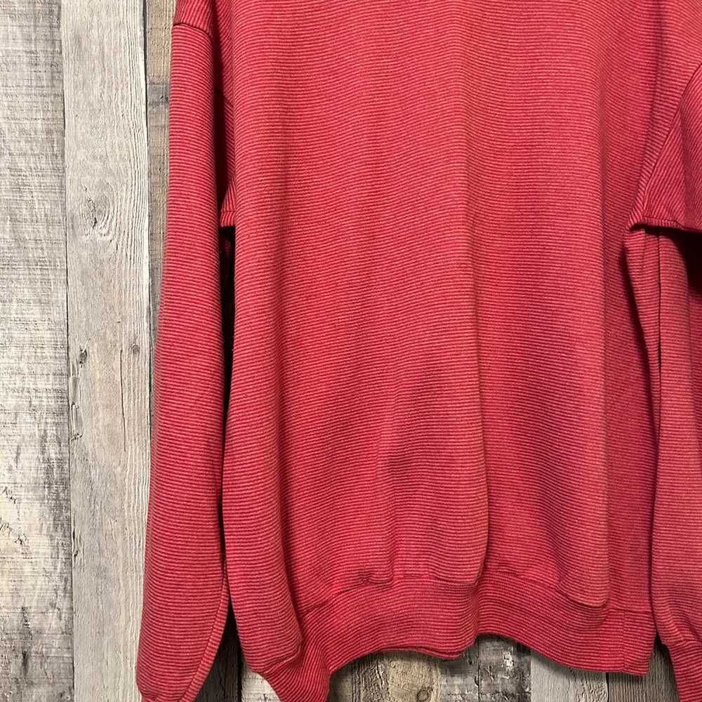 Vintage 1990’s Red White Striped Blank Sweatshirt… - image 4
