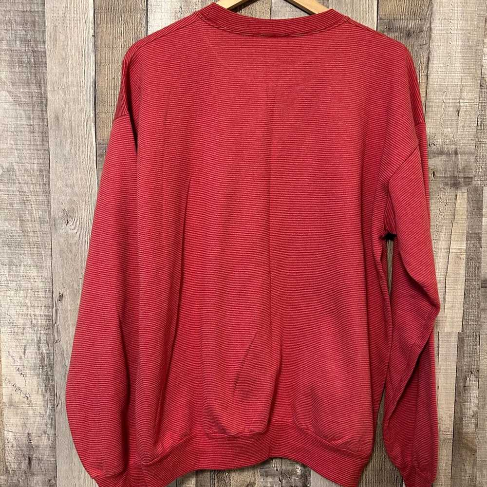 Vintage 1990’s Red White Striped Blank Sweatshirt… - image 8