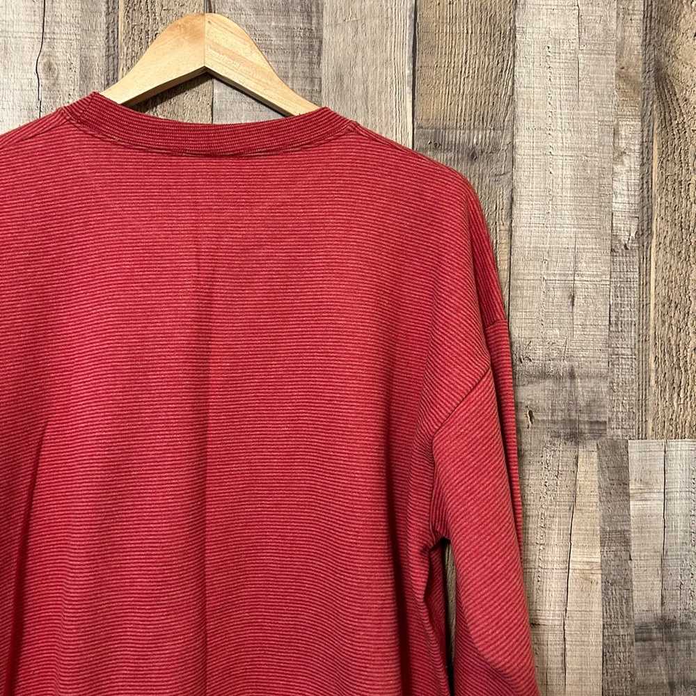 Vintage 1990’s Red White Striped Blank Sweatshirt… - image 9