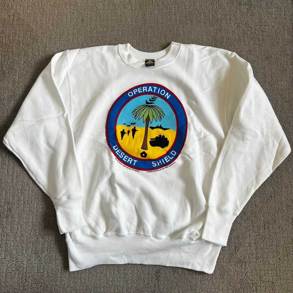 VTG Operation Desert Shield Sweatshirt Sz XL H.L.… - image 2