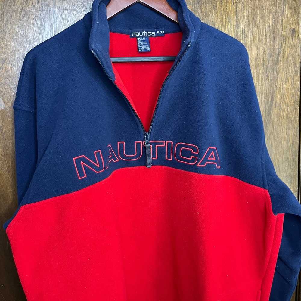 Vintage Náutica 1/4 Zip Sweatshirt Regular Fit Me… - image 3