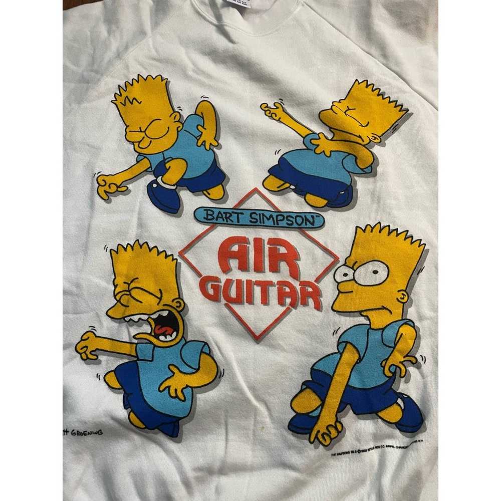 Vintage 90s RARE Bart Simpson Air Guitar Sweatshi… - image 3
