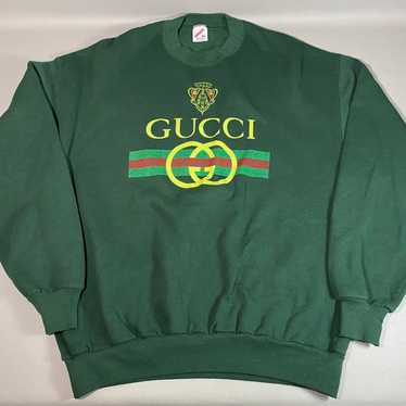 Vintage 90s JERZEES Green Sweatshirt Made USA Adu… - image 1